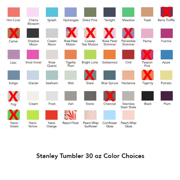 stanley tumbler 30 oz colors