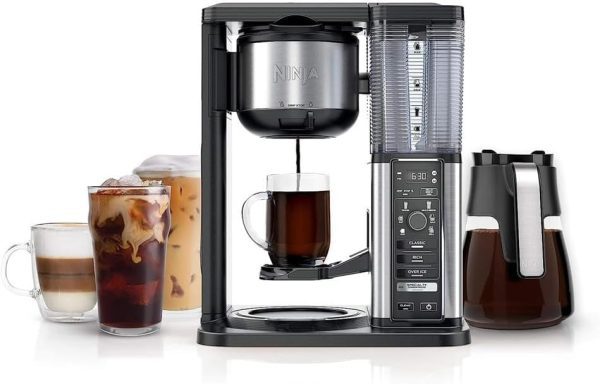 Ninja Specialty 10-Cup Coffee Maker with 4 Brew Styles for Ground Coffee, Built-in Water Reservoir, Fold-Away Frother & Glass Carafe