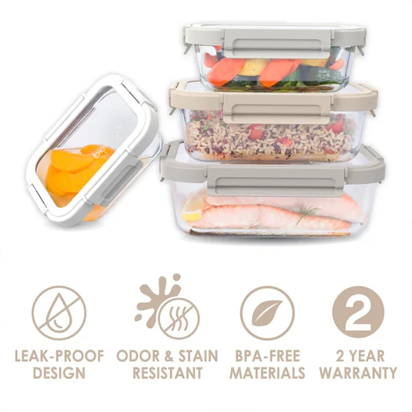 Bentgo Glass Leak-Proof Food Storage Set (8pc) - Image 2